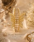 Antheia Pearl Butterfly Hair Claw Clip - Gold Tone With Pearl Detail