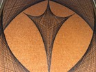 Vintage Mcm Textile Fiber Abstract String Art Framed No Glass 19  Tall 19    Wide