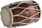 Instrument Handmade Wooden Dholak Drum Through Rope 