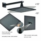 Bath Shower Faucet Set 8  Rain Shower Mixer Tap Rainfall Black Led Head System