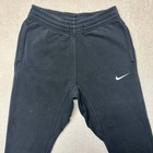 Nike Youth Small Black Jogger Sweatpants Stretch Swoosh Logo Sportswear Athletic
