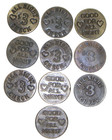 10 Solid Brass Brothel Cat House House Tokens Lot 1