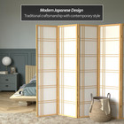 6 Ft  Tall Double Cross Shoji Screen - Natural - 8 Panels