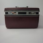 Vtg Samsonite Sentry Burgundy Maroon Red Makeup Train Case  No Keys Or Tray