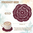 6pcs Crochet Handmade Doilies 4  Placemats Lace Coasters Burgundy