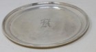 C  1930 Large Sterling Silver Kirk Round Tray  k  Monogram 10  Diam 442gr  4110