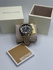 Michael Kors Mk8286 Lexington Chronograph Black Dial Gold-tone Unisex Watch
