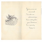 Unused Vintage Merry Christmas Teacher Greeting Card Mid Century Mod Glittered