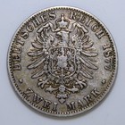 1877-g German States Silver 2 Mark Baden I941