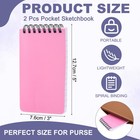 3x5 Inch Pocket Sketchbook  2 Pcs 80gsm Top Spiral Notebook  Pink