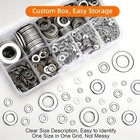 1110pcs Stainless Steel Washers Flat Washer Assortment Set Value Kit W case