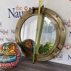 20  Large Porthole Mirror  Antique Brass Finish  Nautical Wall Decor  Port Hole