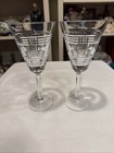 Pair Of Ralph Lauren Crystal Glen Plaid Classic Red Wine Glasses 8 3 4 