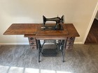 Vintage 1911 Singer 66-1 Red Eye Treadle Sewing Machine With 6-drawer Oak Cabine