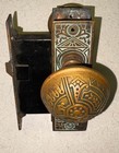 Antique Door Set Victorian Eastlake Backplate Knob Mortise Lock