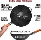 Yosukata Carbon Steel Wok Pan   13 5    stir Fry Pans With Flat Bottom Pow Wok