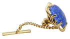 Lapis Oval 18x13 Cabochon Gold Color Tie Tack Chain Clutchback Eptt122 61025