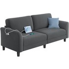  67  W Loveseat Sofa Fabric Sofa Couch With 2 Usb Charger Ports Mid-century 