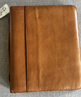 Boulder Ridge Leather Tan Binder Organizer Planner 3 Ring Zip Around Handle Ln