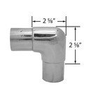 2  Dia  X 2-1 2  H Antique Brass 90 Degree Flush Elbow Fitting For 2-inch Bar