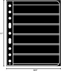 Lighthouse- Vario Stamp Pages For Stamp Albums  Black 9-hole Binder Pages Wit   