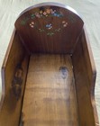 18   cradle Handmade Wooden Rocking Baby Doll Bed Crib Rocker Pine Vintage Flower