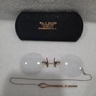 Antique 1 10 12k Gold-filled Gf Pince-nez Eye Glasses W  Hair Pin   Lined Case