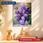Diamond Art Kit Vase Flower  Diamond Painting Kits For Adults Purple Lilacs  5d