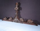 66  Antique French Gothic Revival Crest pediment In Solid Walnut And Oak Wood