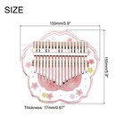 17 Keys Thumb Piano transparent Pink Flower Portable Finger Piano With Carry Box