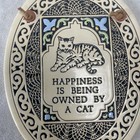 Trinity Pottery Oval Wall Hanging Happiness Is Being Owned By A Cat Spooner  Wi