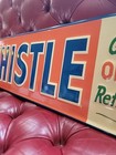     whistle Soda Sign 29 X 8 Inch Heavily Embossed Metal Made In Usa         