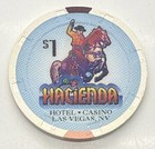 Hacienda Resort Hotel Las Vegas Nevada  1 Casino Chip - H c 1995