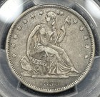 1839 Drapery Seated Liberty Silver Half Dollar 50c Pcgs Vf35