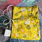 Vintage Sears Automatic Electric Heating Pad Yellow Floral Tested Works With Box