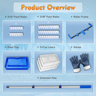 Paint Roller Kit  12pcs Painting Set  18 Inch Paint Rollers Disposable Paint Tra