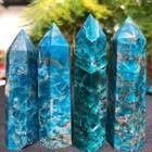 Natural Apatite Healing Crystal Tower Point Wand Reiki Obelisk Home Decor Gift