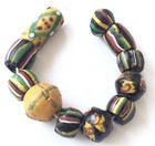 11 Old Antique Venetian Variety Wound Glass African Trade Beads 
