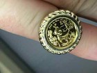 14k Yellow Gold Fn Chinese Panda Bear Coin Beauty Vintage Wedding Silver Ring