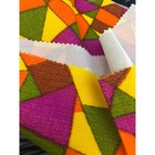 Vintage 70s Groovy Fabric Remnant Stained Glass Geometric Mcm Retro Textile