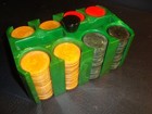 Circa 1930s Catalin Green Chip Rack W 200 Catalin Chips