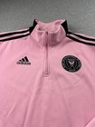 Adidas Inter Miami Cf Mls Pink Black 1 4 Zip Pullover Men   s Size M Soccer Nwot