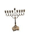 Judaica Silverplates Menorah Chanukah 8    Tall Gift With Colorful Candles