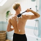 Long Handle Silicone Back Scrubber  Double Sided Bath Body Brush For Shower Men