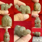 Carved Green Jade Elephant Pendant Amulet Animal Figurine Lucky Antique  Bead