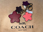 Nwt Coach Wildflower Floral Cluster Bag Charm Key Fob Ring Berry Purple Red Mult
