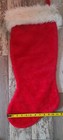 Extra Large Christmas Stocking Red Plush White Faux Fur Cuff Traditional 26 In 
