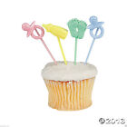 72 Baby Shower Party Cupcake Food Picks  new  Boy Girl Favors Games  3 Dozen 