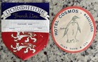 2 Labels 1938 S s  Normandie French Line   Hotel Cosmos Chile S American Cruise