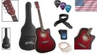 41-inch Acoustic Guitar Kit Starter Full Size Cutaway Metal Body Red Guitar